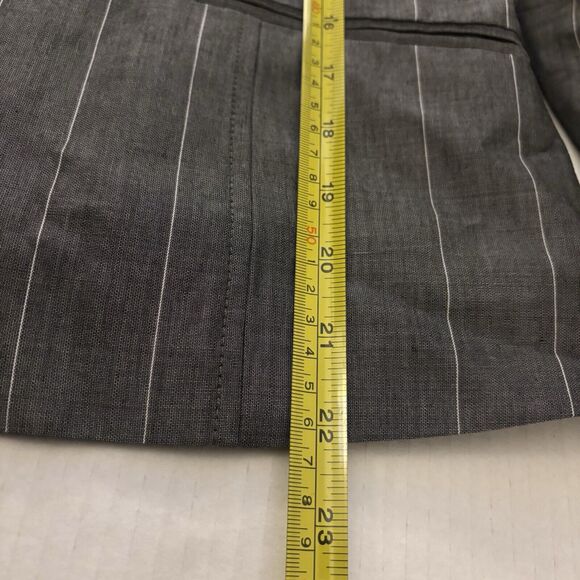 Talbots Italian Fabric Mohair Wool Blazer Jacket Gray Pinstripe 12 Work Career - Picture 8 of 10
